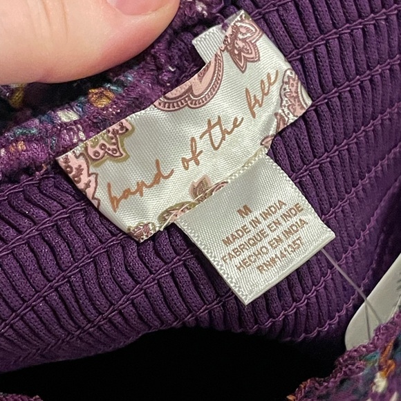 Band of the free nwt AGATHE PURPLE FLORAL SMOCKED TOP - Picture 5 of 11